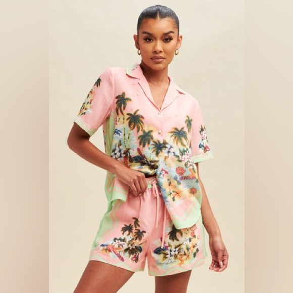 311. Tropics Short Set in Blush Multi - Picture 1 of 9